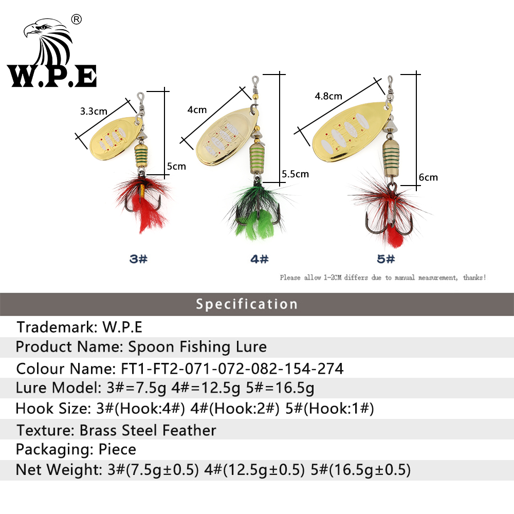 W.P.E KOMODO Spinner Lure 2 sz – Fishing Lure Spoon recenzja i cena